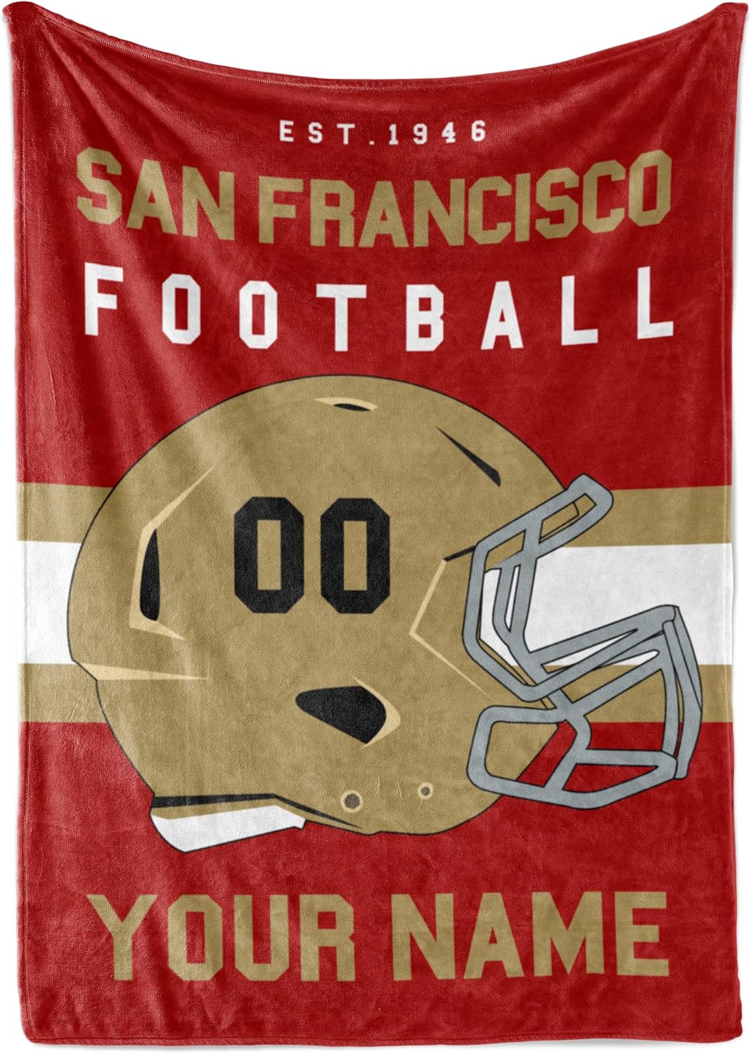 Personalized Throw Blanket for Football Fans - Custom Fleece