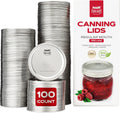 Canning Lids Regular Mouth 100-Pack - Airtight Silicone-Sealed Lids