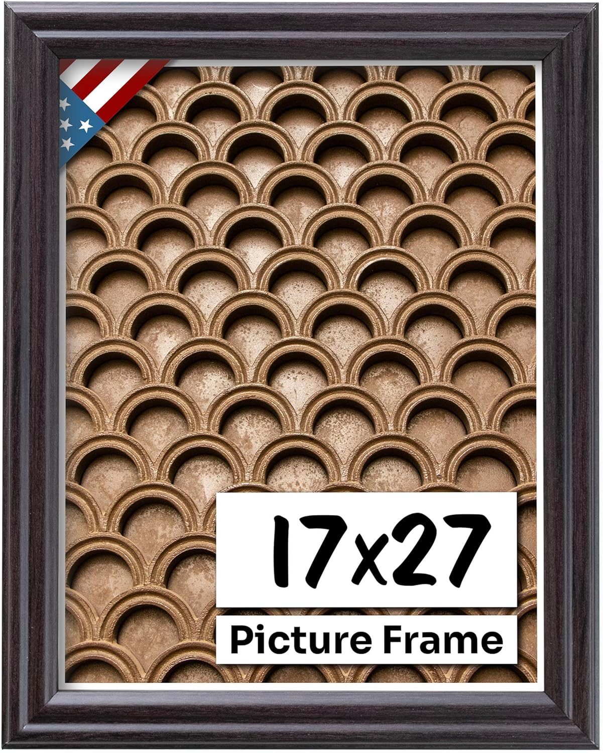 Coffee Brown 17x27 Picture Frame - Handmade Solid Wood Decor