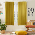 Retro Blackout Curtains 63 in Length - 2 Panel Set for Bedroom