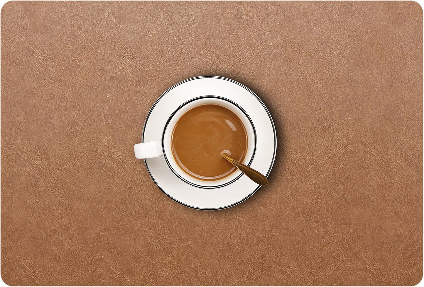 Set of 6 Faux Leather Placemats for Stylish Dining Experience