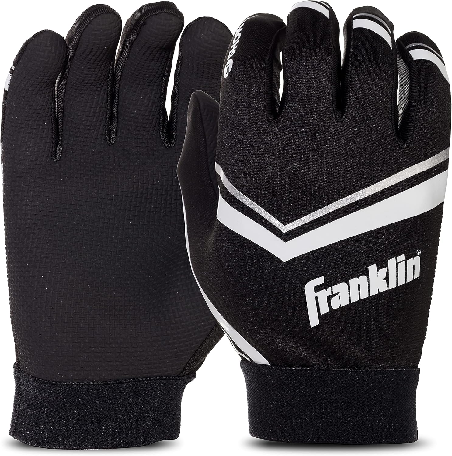 Franklin Sports Shoktak Youth Receiver Gloves - Superior Grip!
