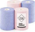 Microfiber Cleaning Cloth Roll 4 Rolls 240 Pack - Reusable Tear-Away