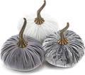 Velvet Pumpkins Set of 3 6.25 in - Elegant Fall Centerpiece