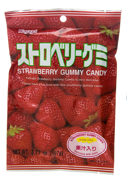 Kasugai Gummy Candy Strawberry Flavor Pack of 12