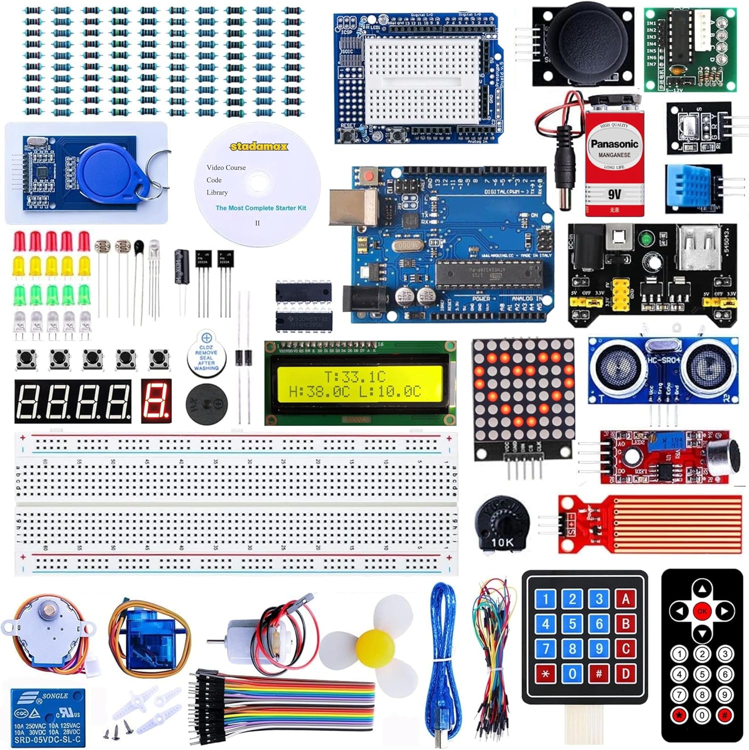 UNO R3 Kit Mega328 Tutorial for Arduino IDE - 40 in 1 Electronics