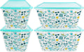 58 QT Stackable Plastic Storage Bins with Lids 4-Pack - Clear