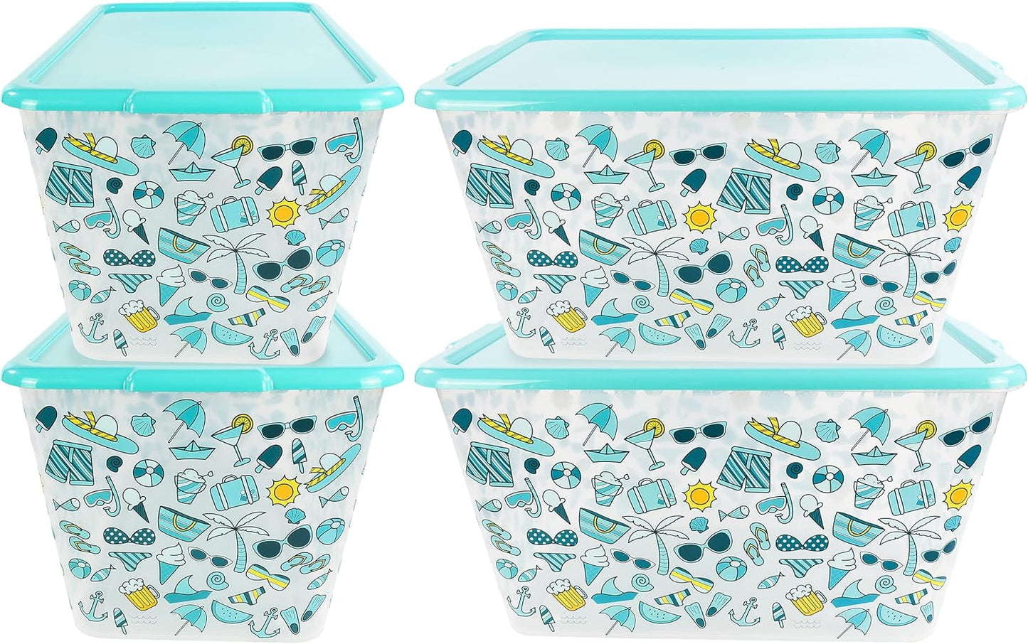58 QT Stackable Plastic Storage Bins for Organizing Home