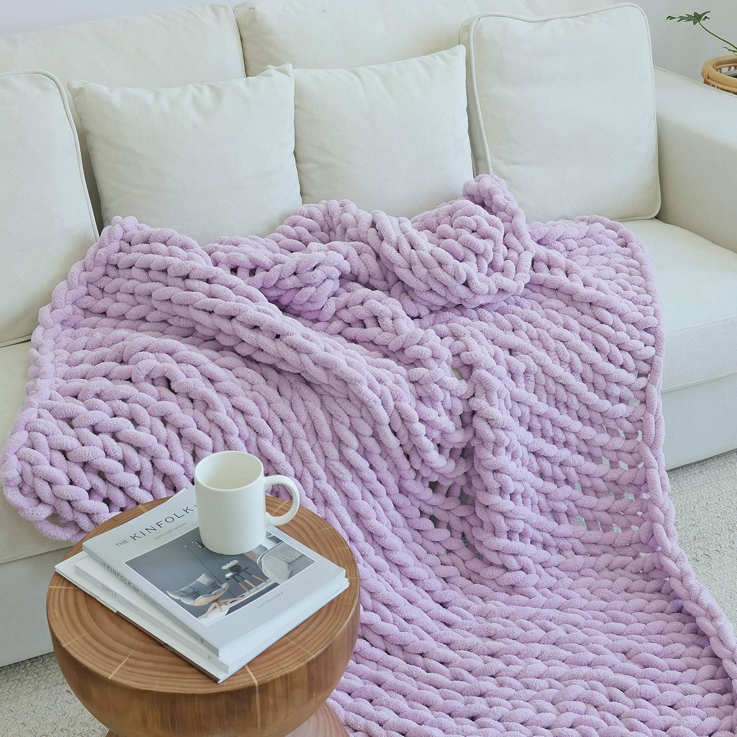 Maetoow Chenille Chunky Knit Blanket Throw for Cozy Comfort