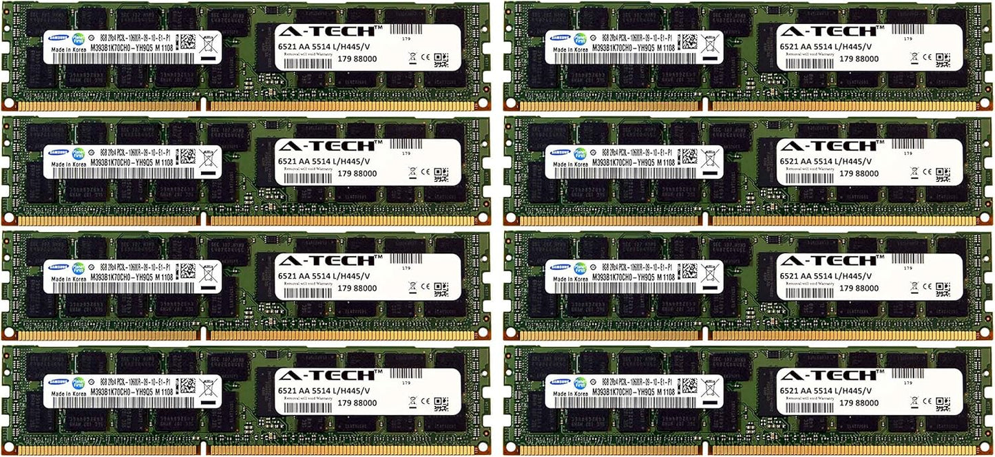 A-Tech 64GB Kit 8X 8GB PC3-10600 RAM for Dell PowerEdge R820