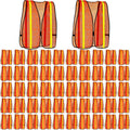 High Visibility Reflective Safety Vest 50-Pack - Neon Orange