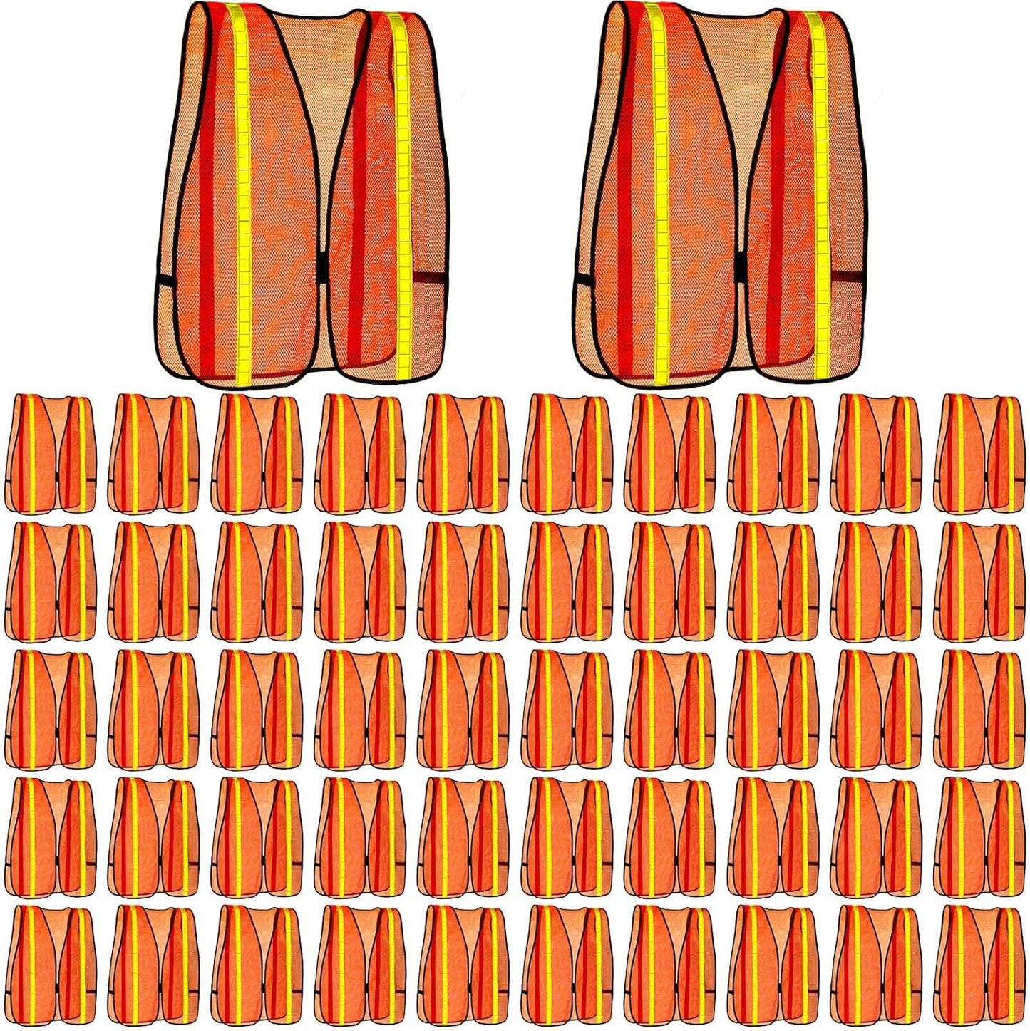 High Visibility Reflective Safety Vest for Men - 50 Pcs Set