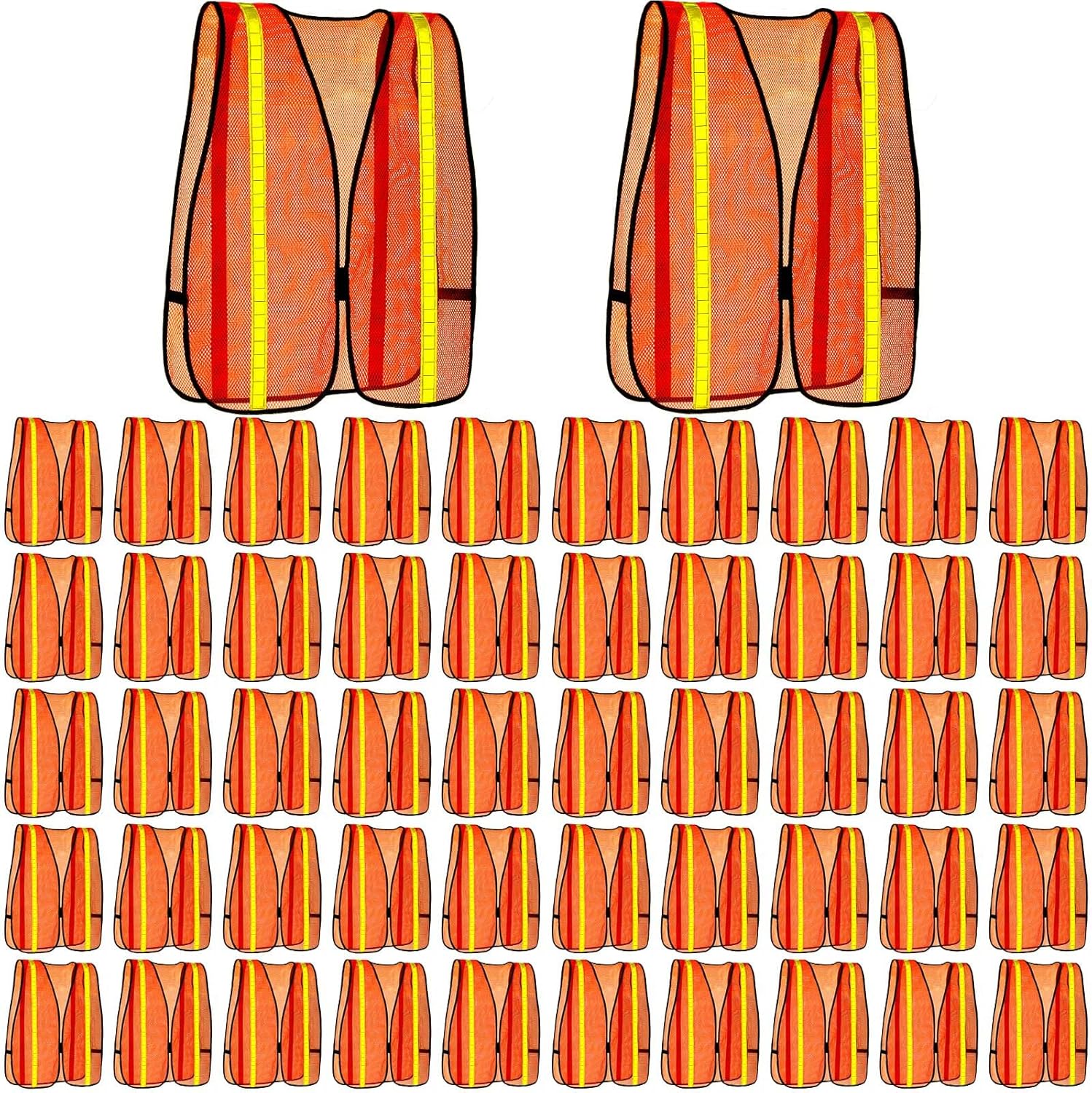 High Visibility Reflective Safety Vest for Men - 50 Pcs Set
