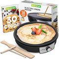 NutriChef 12 Electric Crepe Maker - Nonstick, Adjustable Temp Control