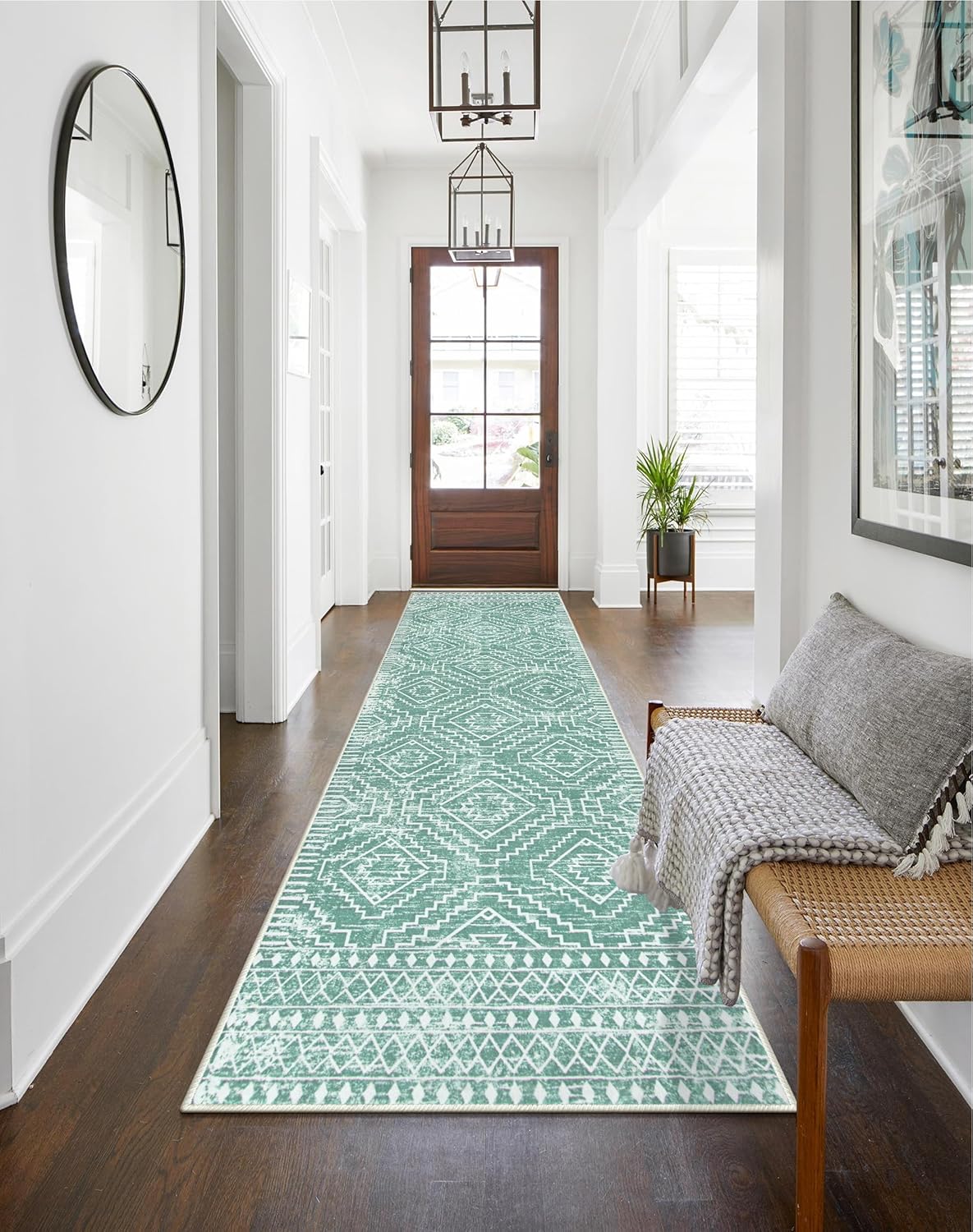 Wonnitar Moroccan Kitchen Runner Rug for Entryway and Bathroom