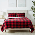 Micromink Sherpa Comforter Set Full/Queen - Cozy Reversible Plaid