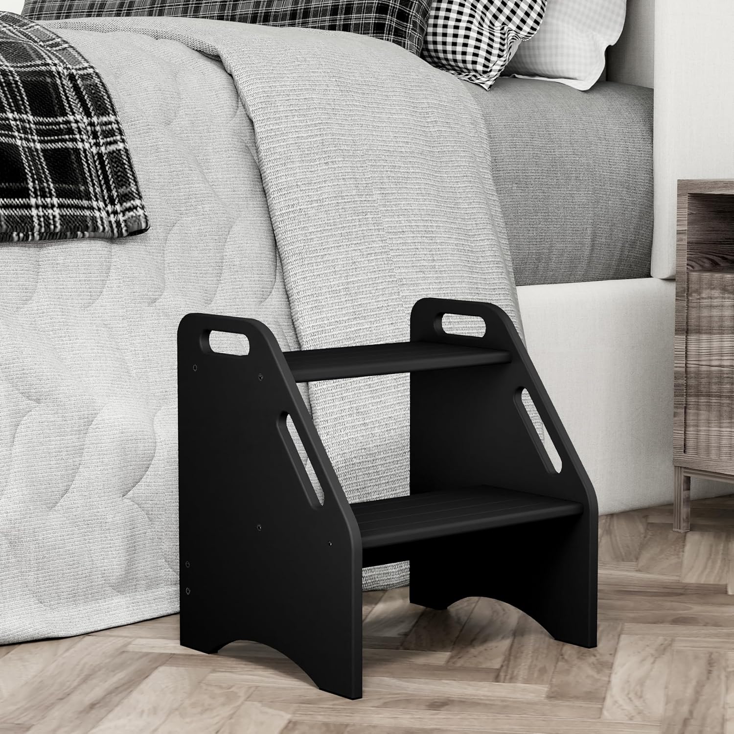 AMBIRD Wooden Step Stool for Kids - Safe and Sturdy Design
