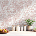 Safiyya Pink Floral Peel and Stick Wallpaper - Removable Peony Design