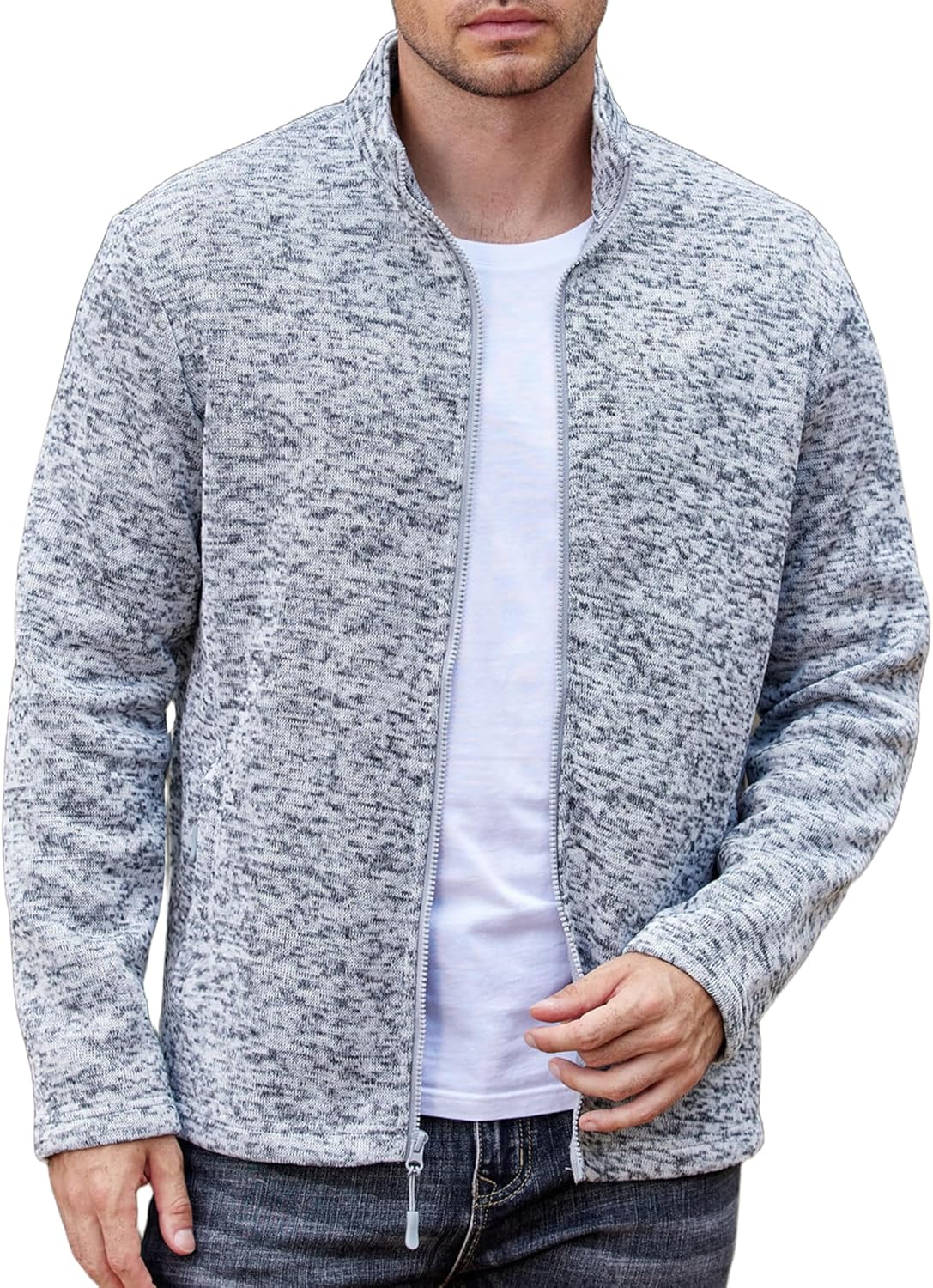 Lightweight Fleece Jacket for Men - Warm Casual Zip Up Style