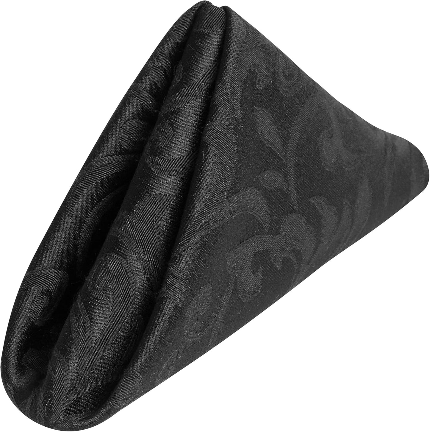 Ultimate Textile Somerset Damask Black Cloth Napkins for Events