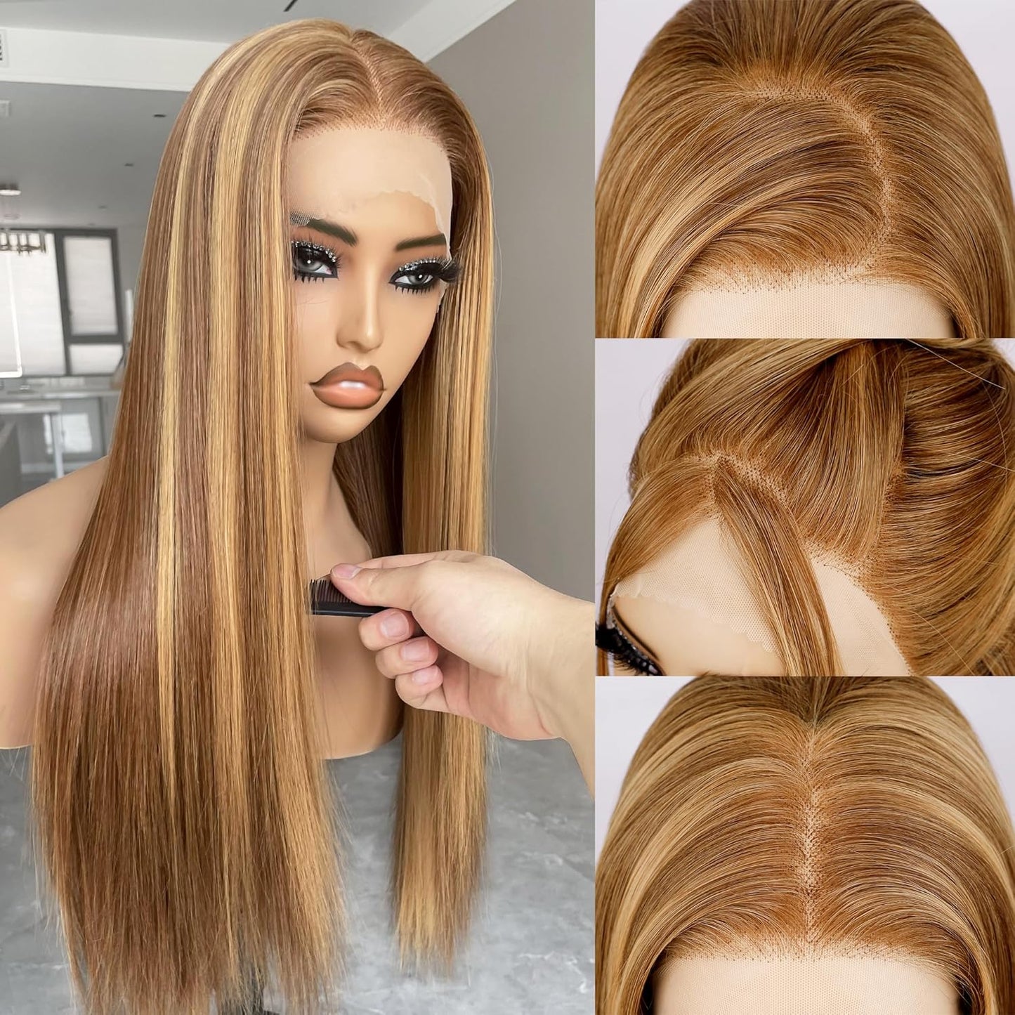BLL Honey Blonde Wig - 26in Lace Front Wig for Everyday Wear