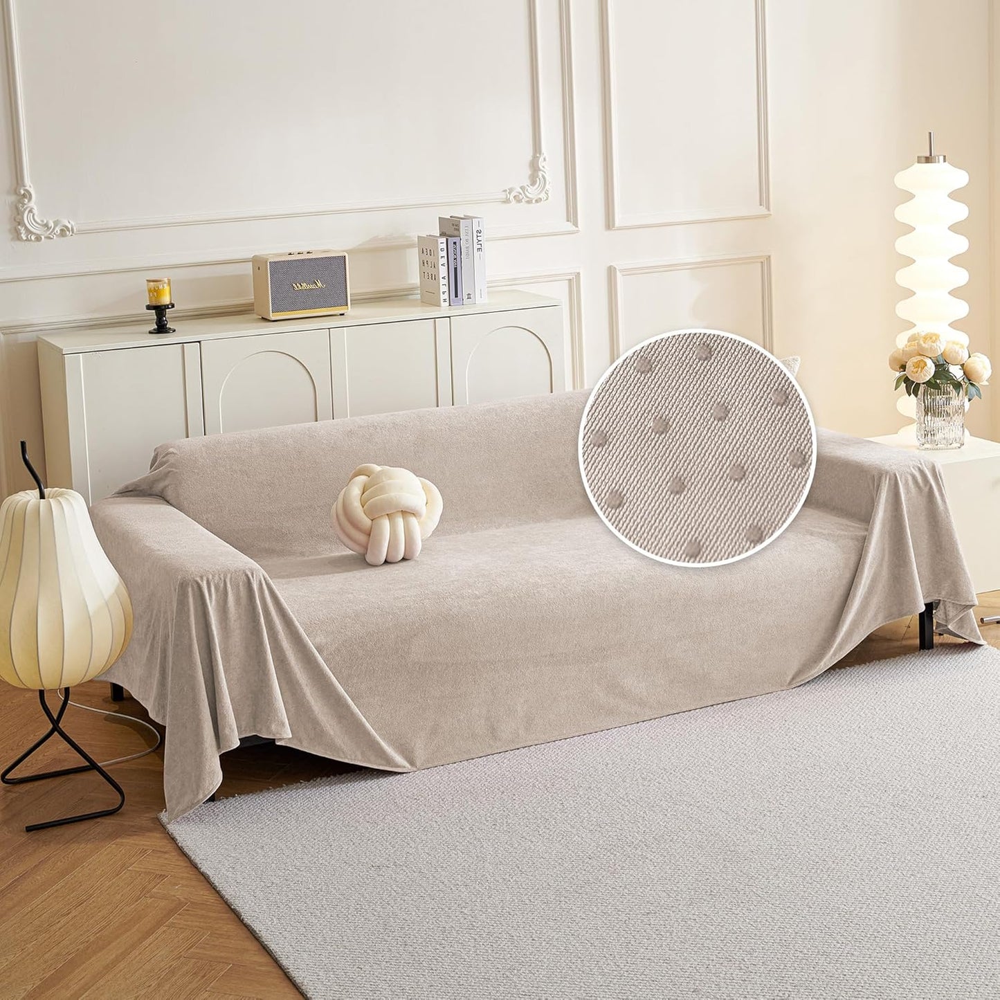 MYSKY HOME Couch Cover for 3 Cushion Sofa, Pet Protector