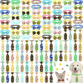 Spring Dog Bow Ties Collars 120 Pcs Set - Bulk Adjustable Pet Neckties
