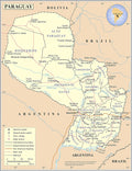 Large Laminated Political Map of Paraguay - Frame Ready Poster