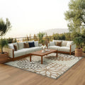 Aloha Indoor/Outdoor Natural 9x13 Rug - Tropical Botanical Style