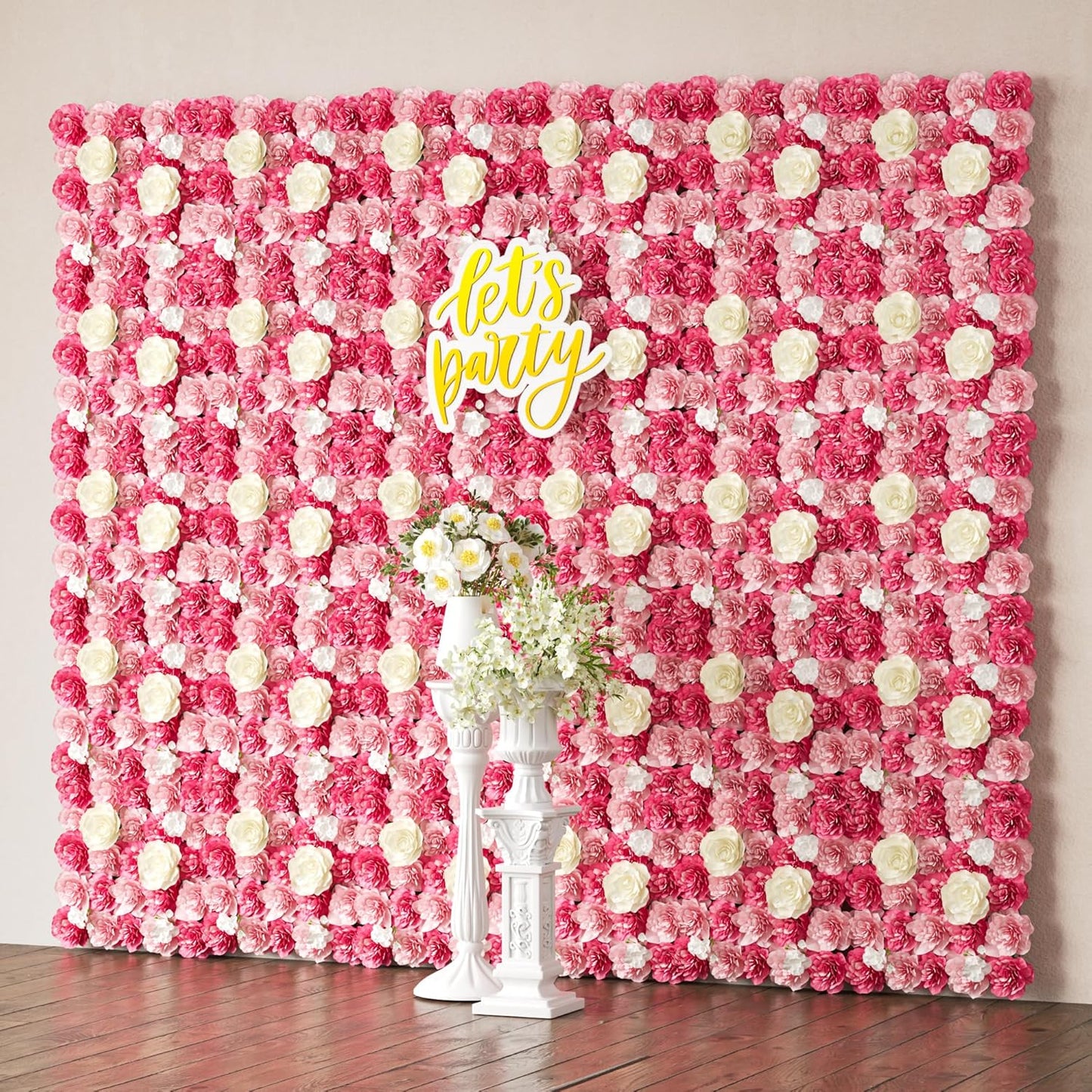 COKAOBE Pink Flower Wall Panels for Stunning Event Backdrops