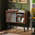 Mid-Century Record Player Stand with Vinyl Storage for 150+ Albums