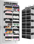 Over The Door Organizer 5 Tier Large Capacity - Black Hanging Shelf