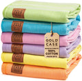 Lycia Turkish Beach Towel Set of 6 - Quick Dry, Sand Free Cotton