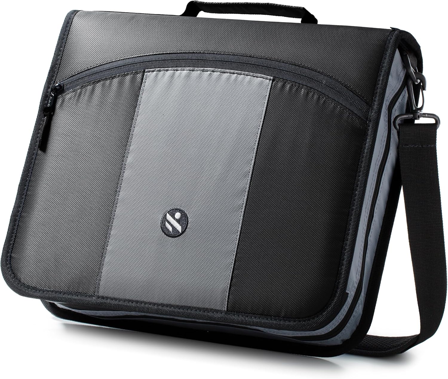 3-Inch Zipper Binder with Expanding File and Shoulder Strap