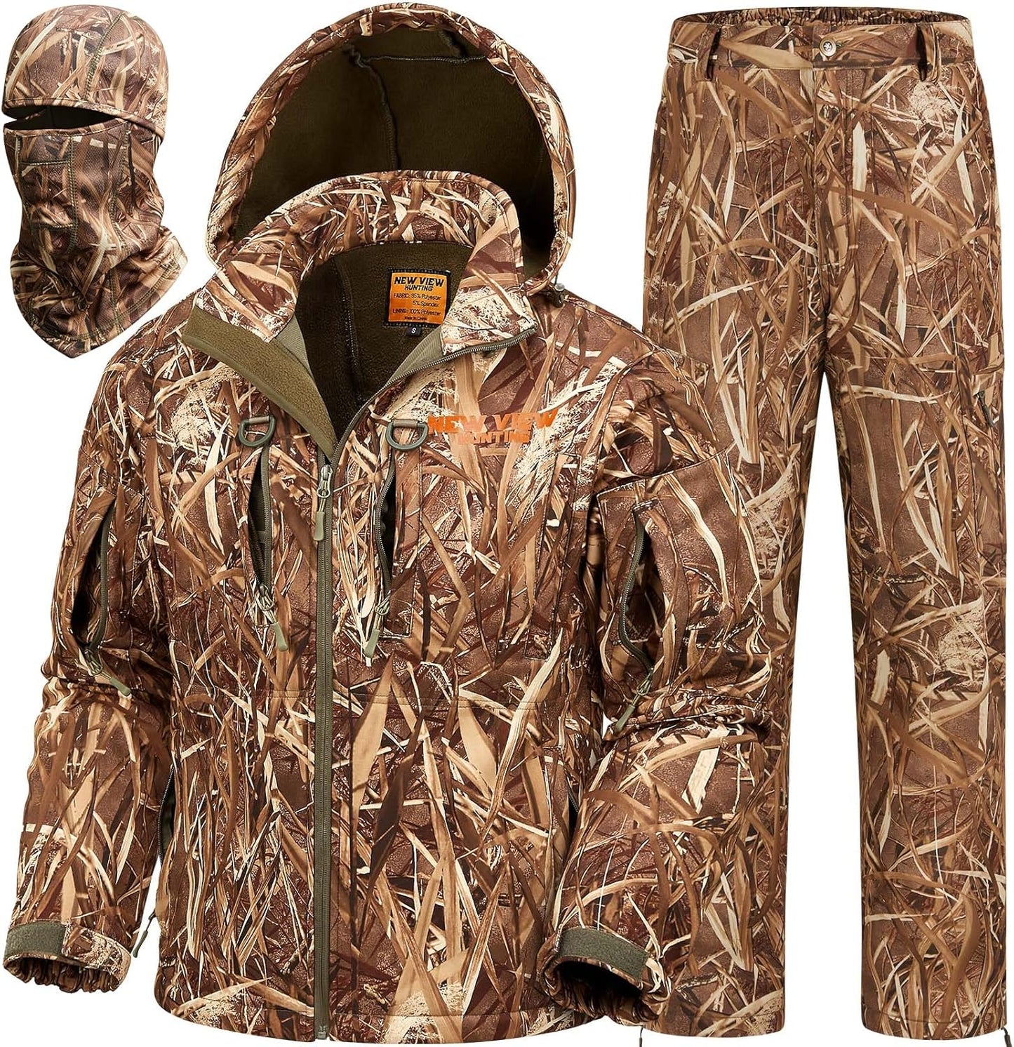 Camo Hunting Clothes for Men with Warm Fleece Lining