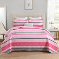 King Size Cotton Comforter Set - Lightweight Reversible Quilt (106in x