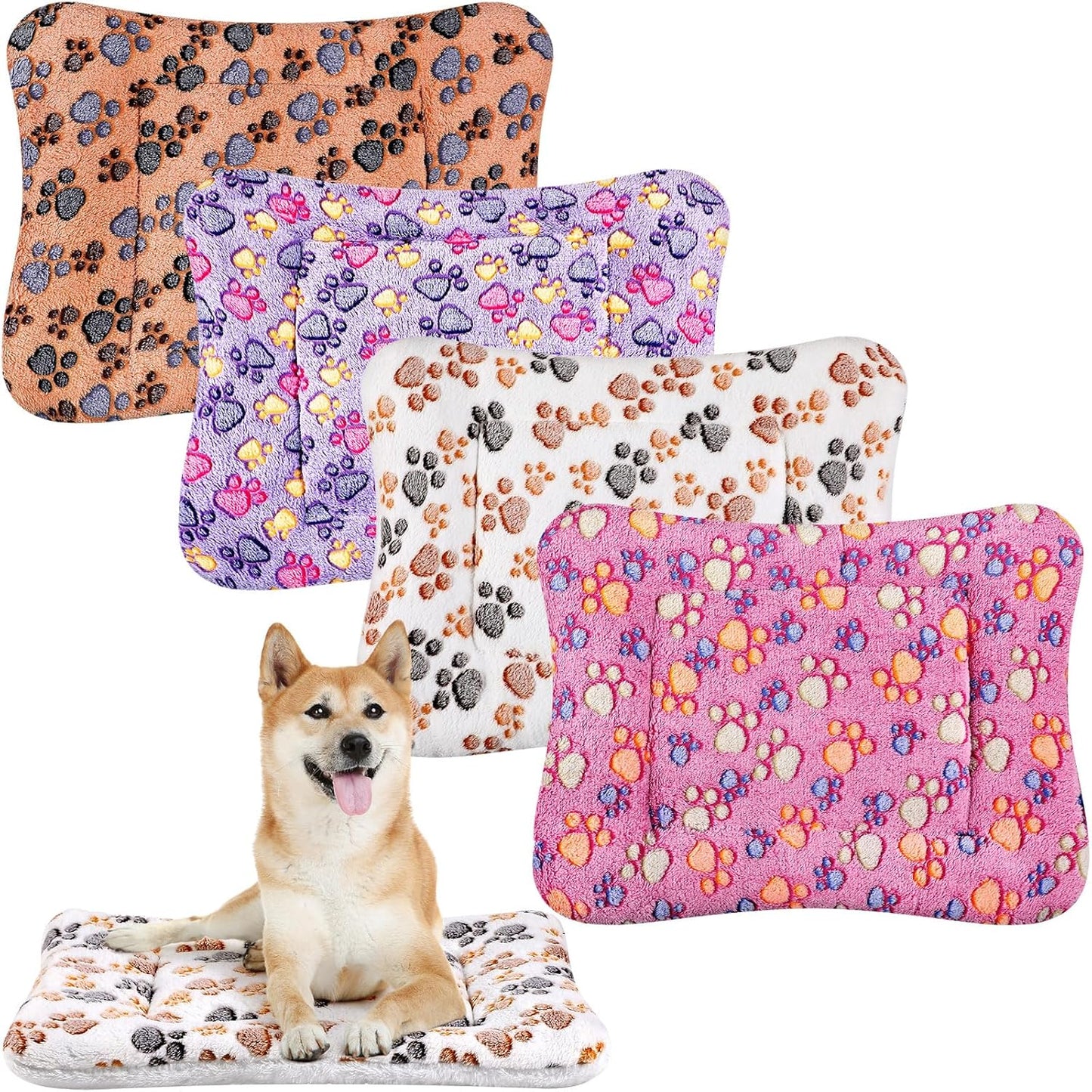 4 Pack Ultra Soft Dog Cat Bed Mat for Small Animals Cozy Use