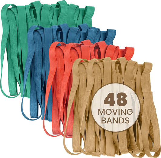 48 Pack Mover Bands for Furniture & Moving Blankets - Heavy-Duty