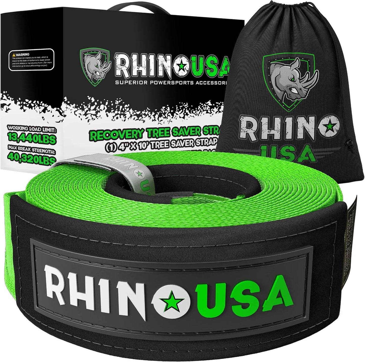 Rhino USA Tree Saver Tow Strap - Heavy Duty Recovery Strap