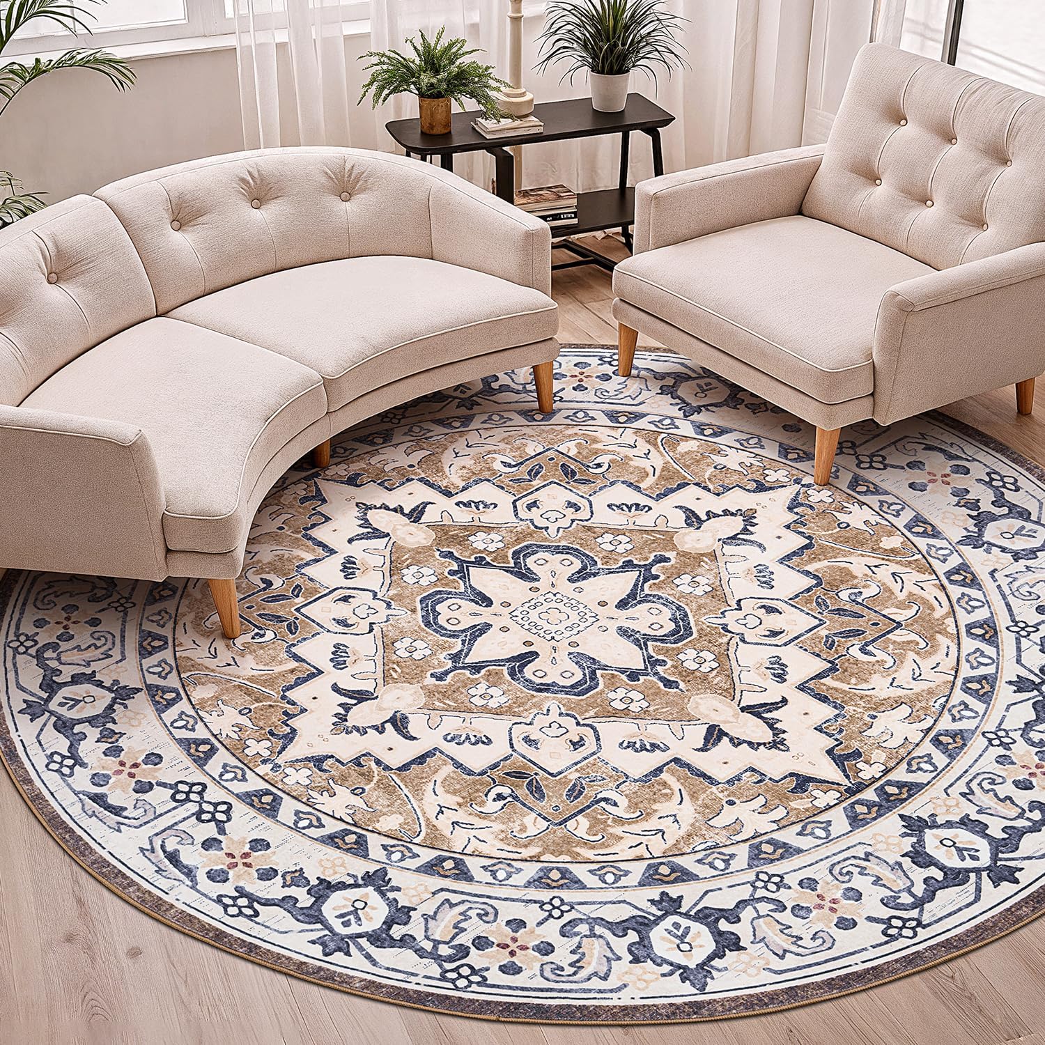 Lofus 8ft Area Rugs for Living Room, Vintage Boho Carpet