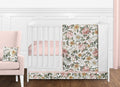 Vintage Floral Boho Baby Girl Crib Bedding Set - 11 Piece