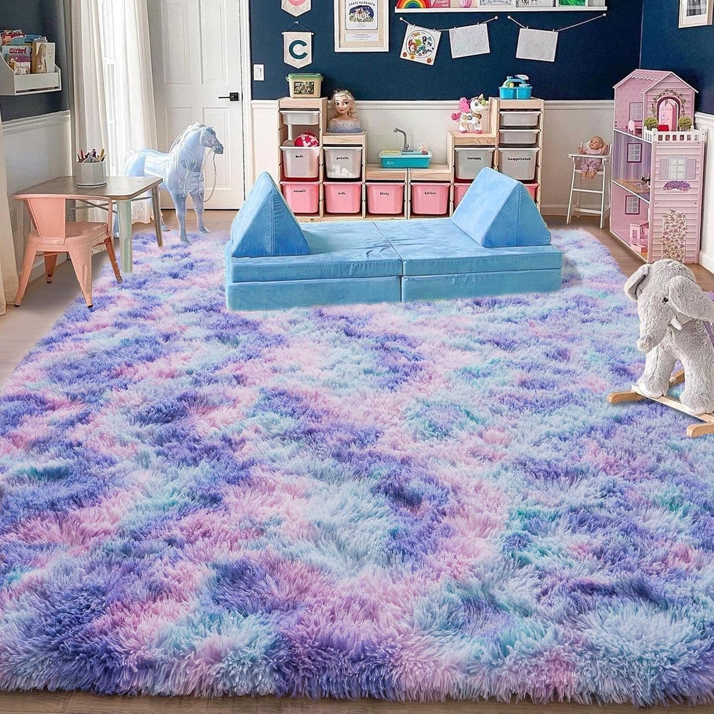 Soft Shaggy Modern Area Rug for Living Room and Bedroom Decor