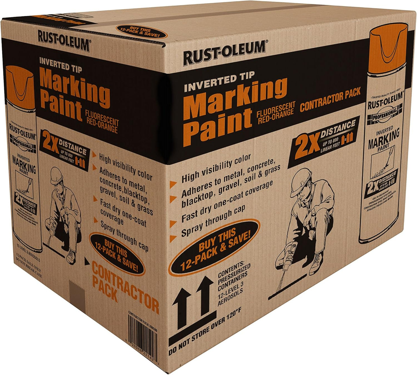 Rust-Oleum Professional 2X Distance Inverted Marking Spray Paint