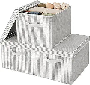 GRANNY SAYS Fabric Boxes with Lids for Closet Organizing