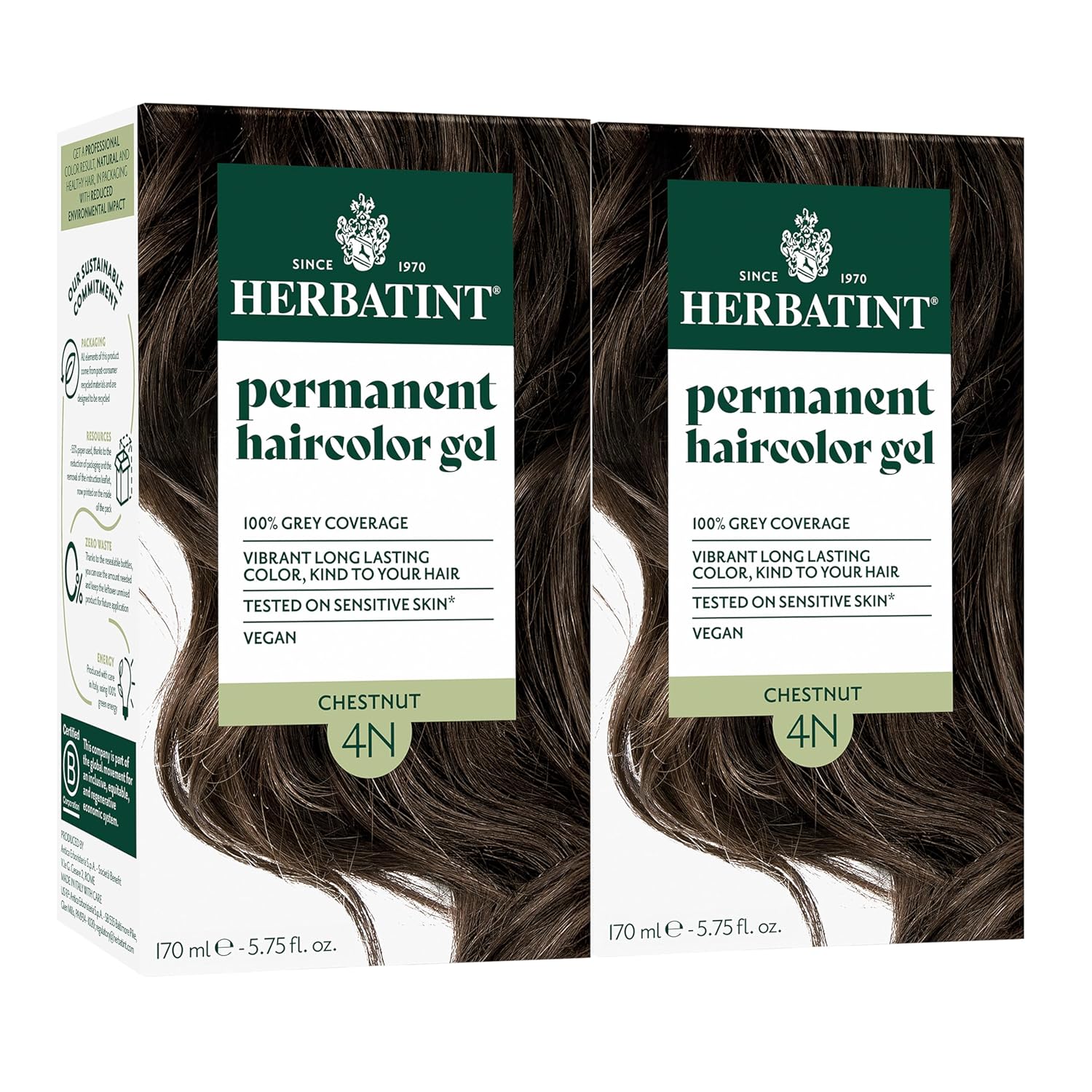 Herbatint Permanent Hair Dye 4N Chestnut for Gray Coverage