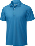 Mens Golf Shirt Dry Fit Polo - Breathable Performance Short Sleeve hem
