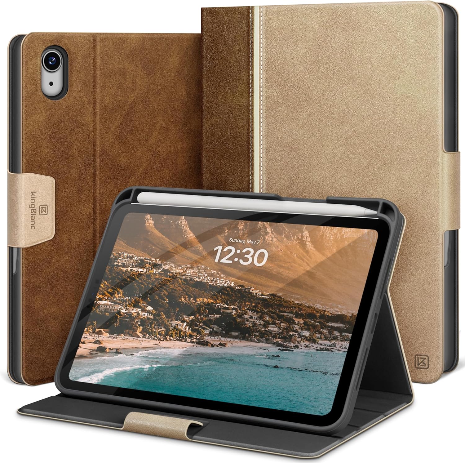 KingBlanc iPad Mini 7 Case with Pencil Holder and Stand