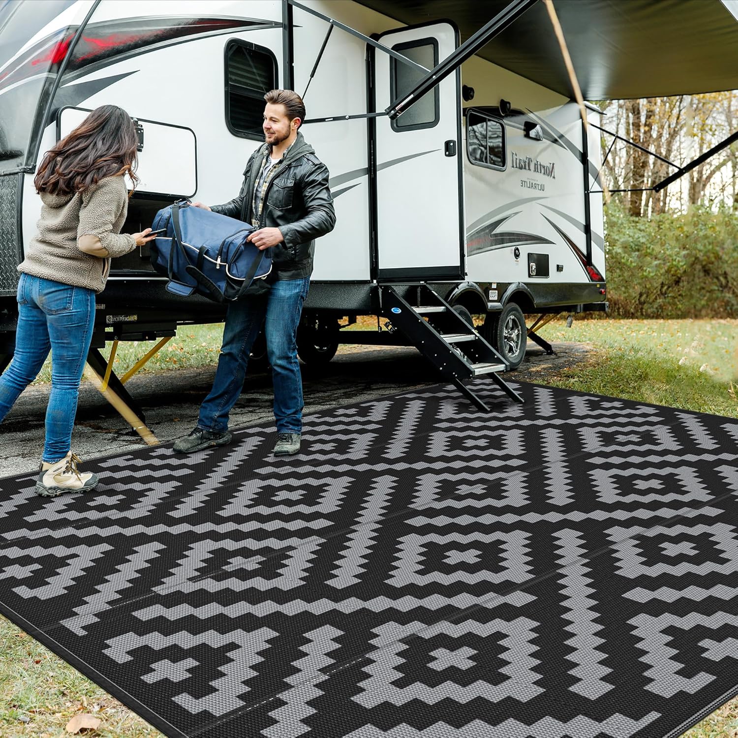 GENIMO Outdoor Rug Waterproof for RV Camping & Patio Use