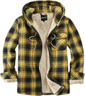 Men's Full Zip Fleece Flannel Jacket with Hood - Soft Warm Coat