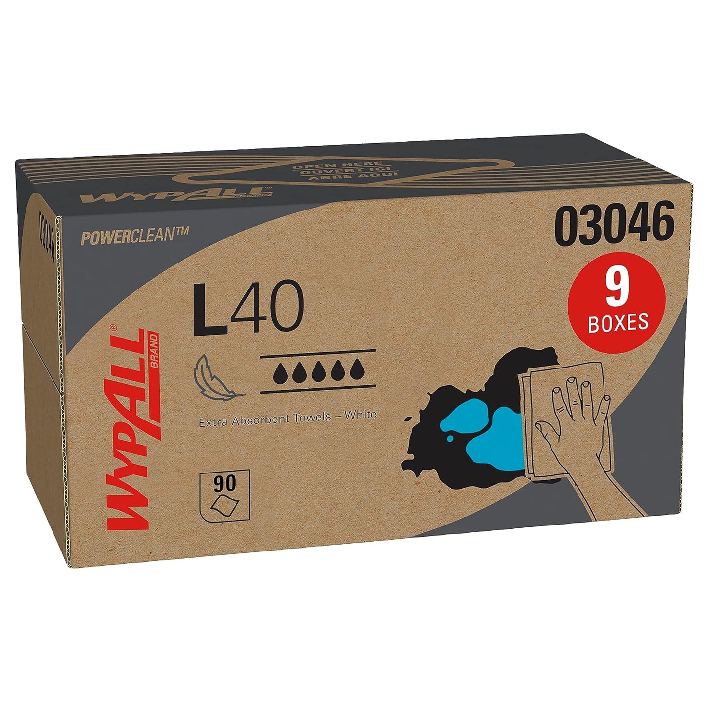 WypAll PowerClean L40 Cloths Extra Absorbent Wipes for Tough Tasks